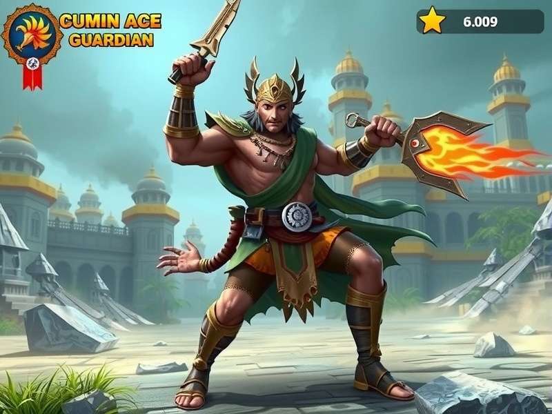 Cumin Ace Guardian game hero with Indian mythology weapons